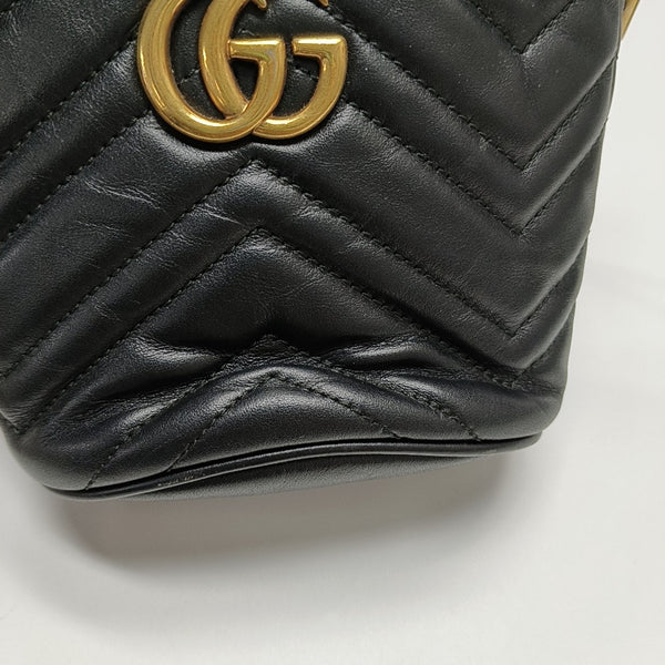 GG Marmont Mini Quilted Calfskin Black