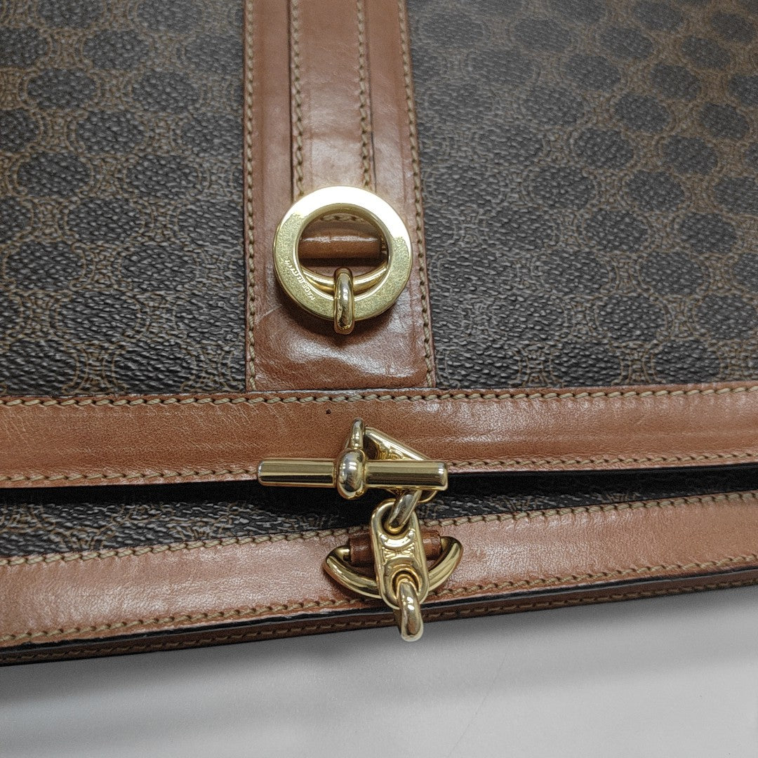 Coated Canvas Shoulder Bag Brown