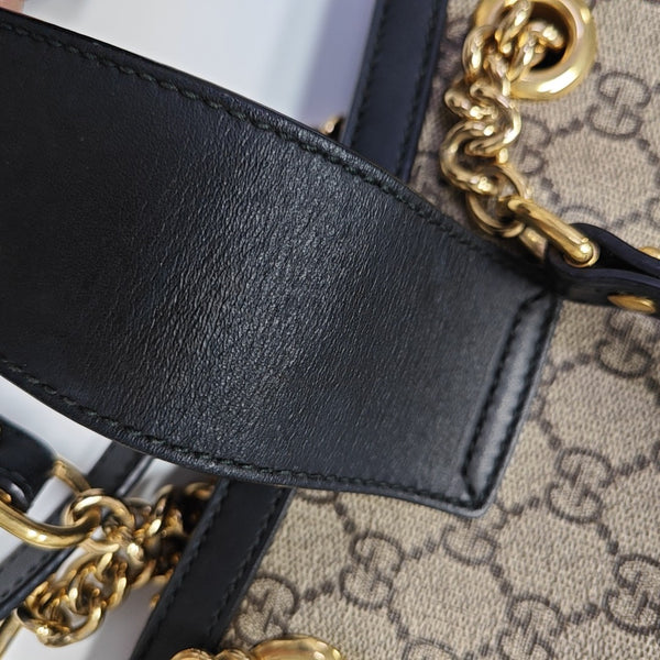 Candado pequeño Monogram lona revestida beige