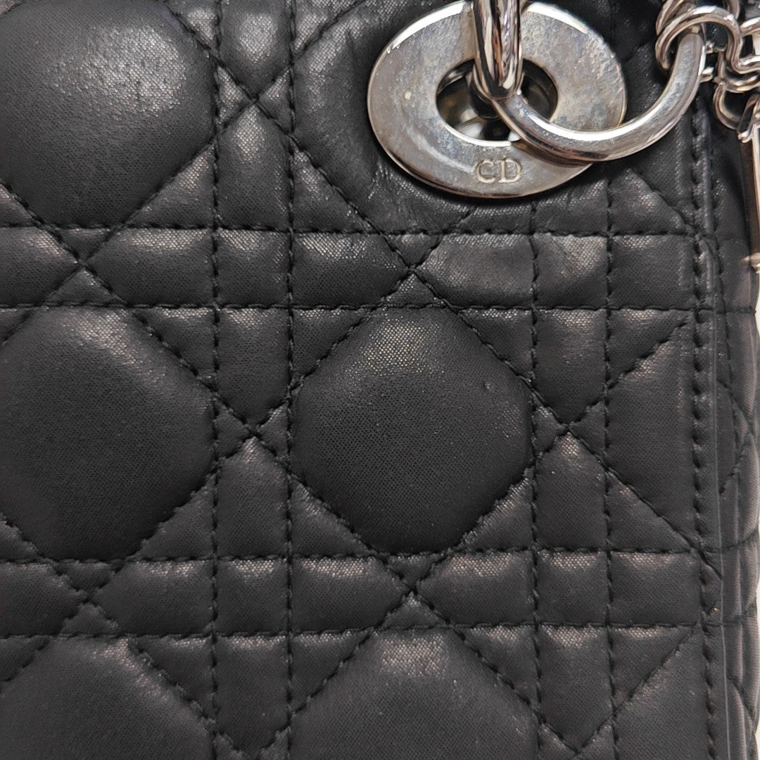 Lady Dior Mini Quilted Calfskin Black