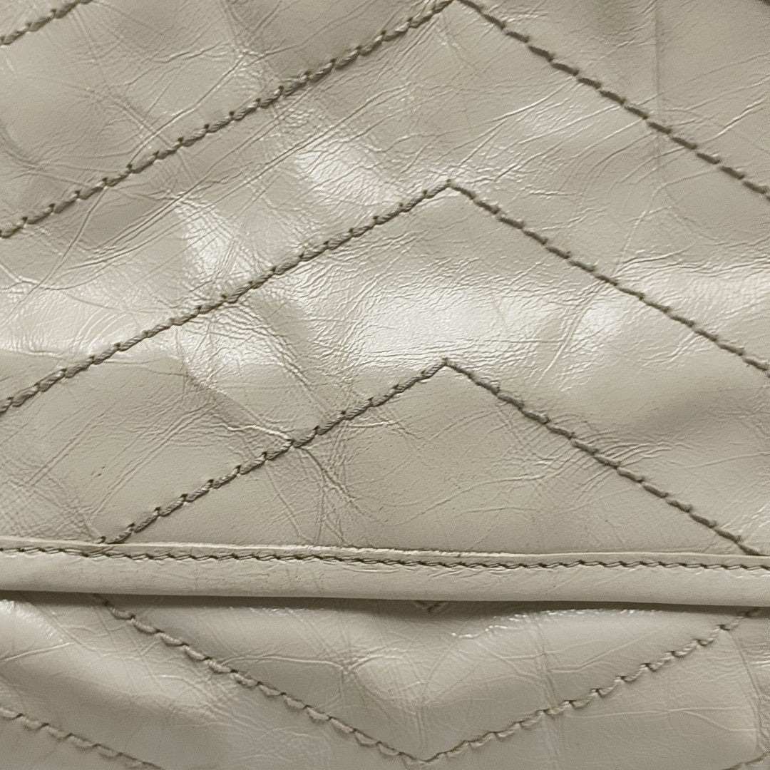 NIKI Small Chevron Calfskin White