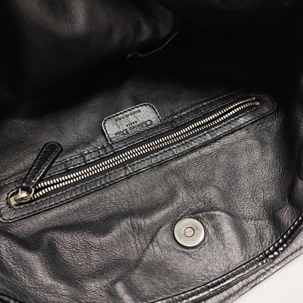 Calfskin Top Handle Bag Black