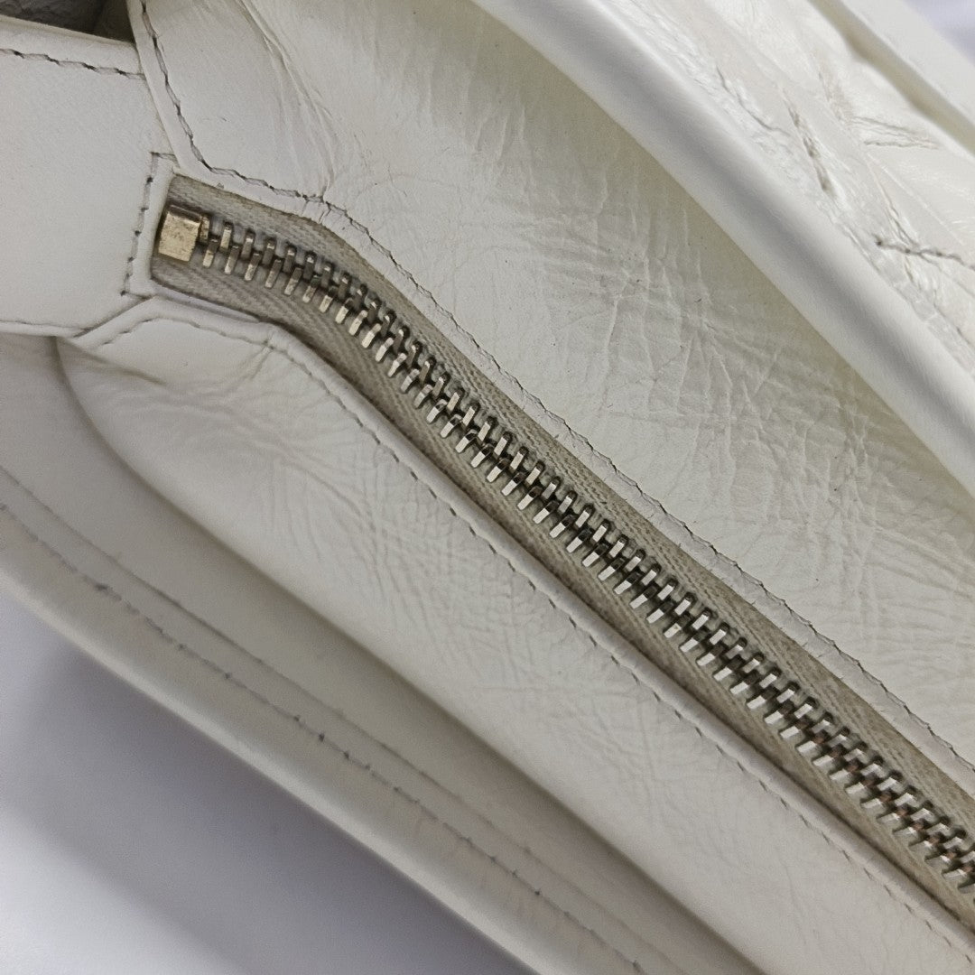 GABRIELLE Small Quilted Calfskin White