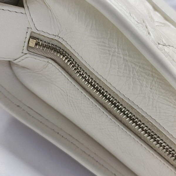 GABRIELLE Small Quilted Calfskin White
