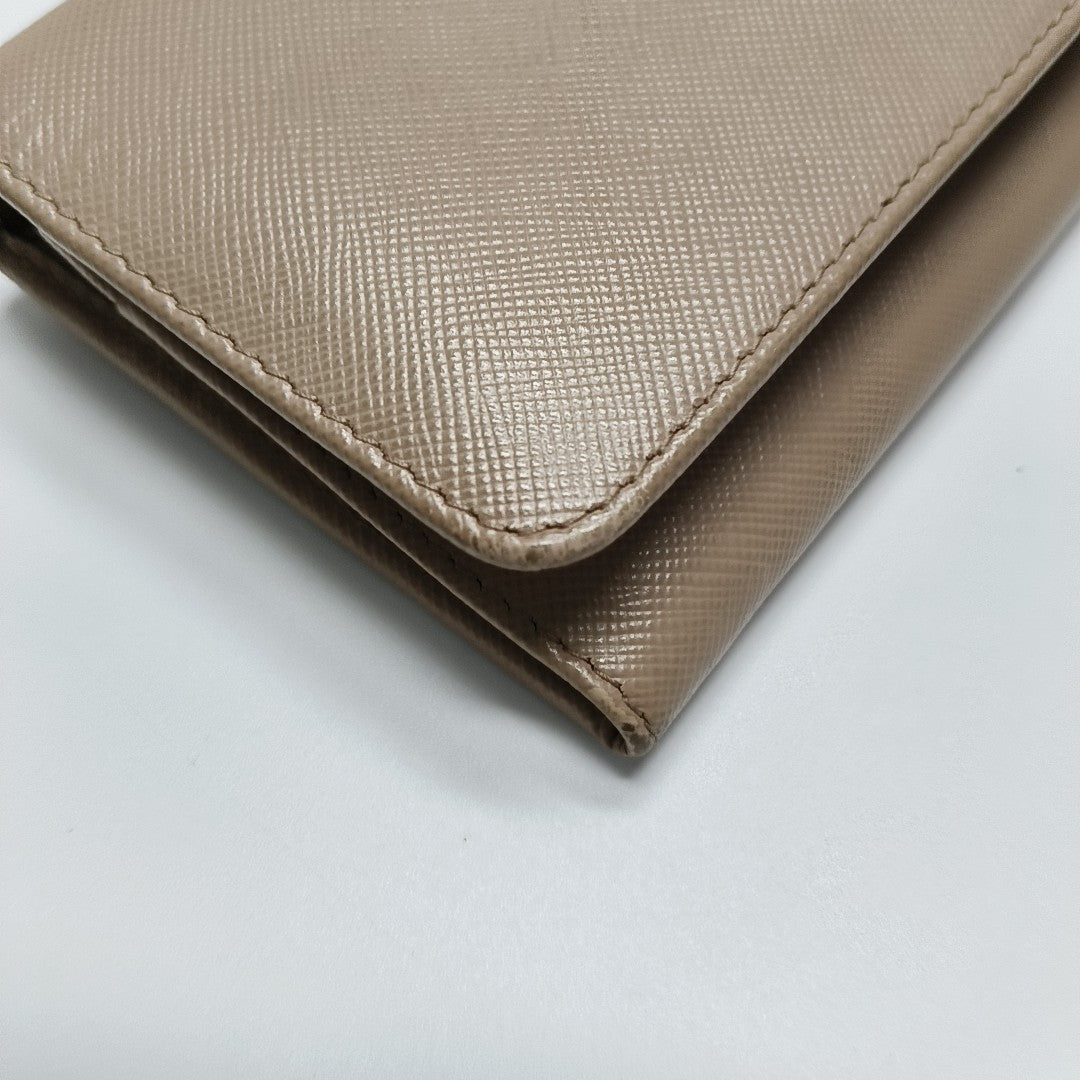 Saffiano Calfskin Wallet Beige
