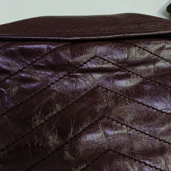 NIKI Medium Chevron Calfskin Red