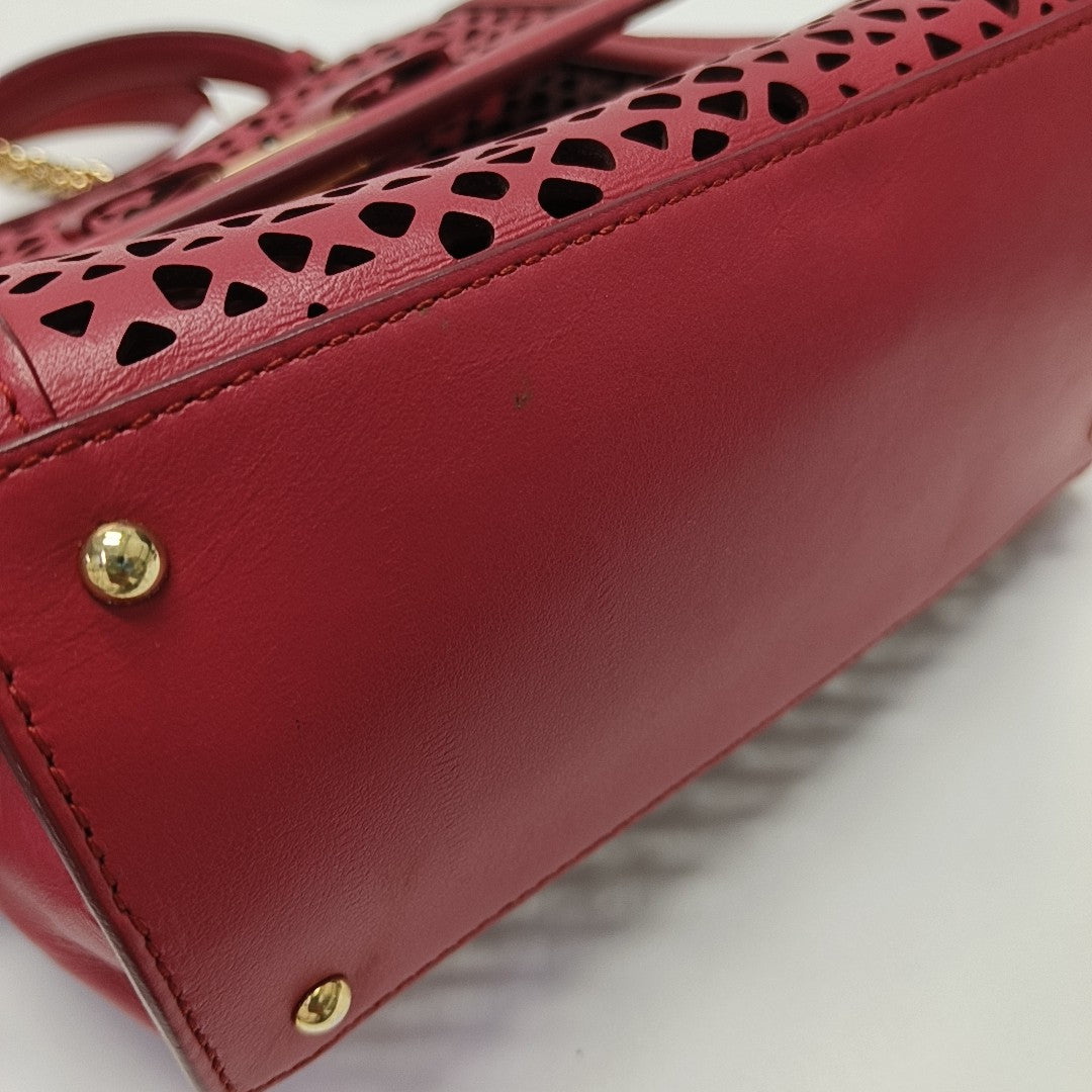 Calfskin Shoulder Bag Red