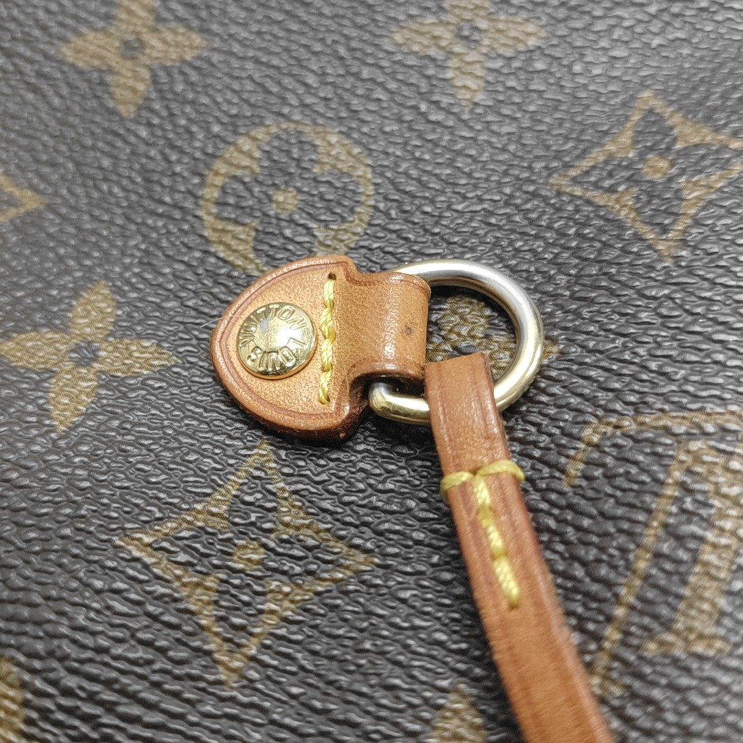 NEVERFULL MM Monogram Coated Canvas Brown