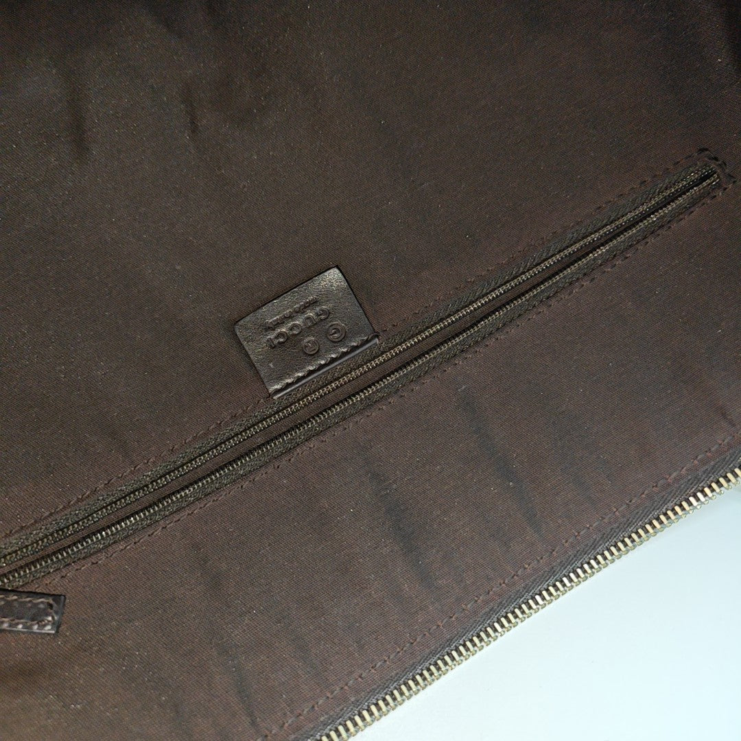 Monogram Calfskin Top Handle Bag Brown