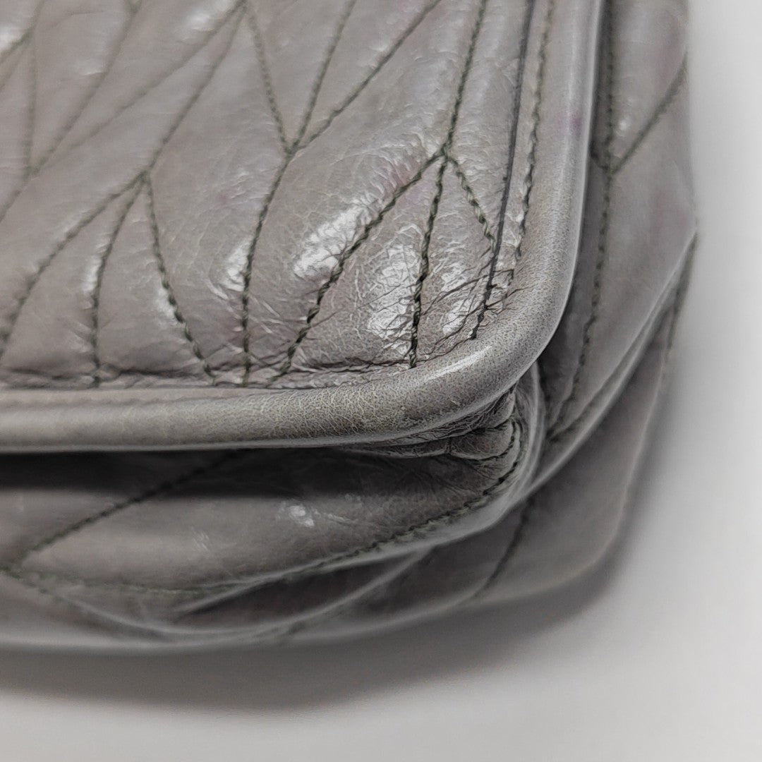 Quilted Calfskin Shoulder Bag Gray