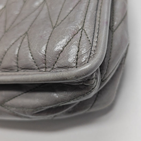 Quilted Calfskin Shoulder Bag Gray
