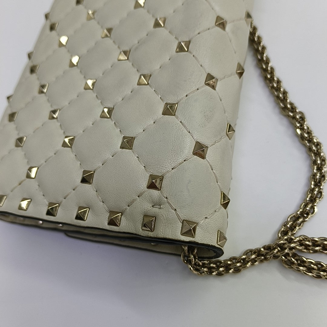 Spike Up Quilted Lambskin White
