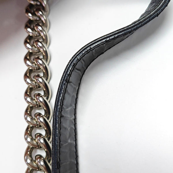 BOY CHANEL Medium Quilted Patent Leather Black