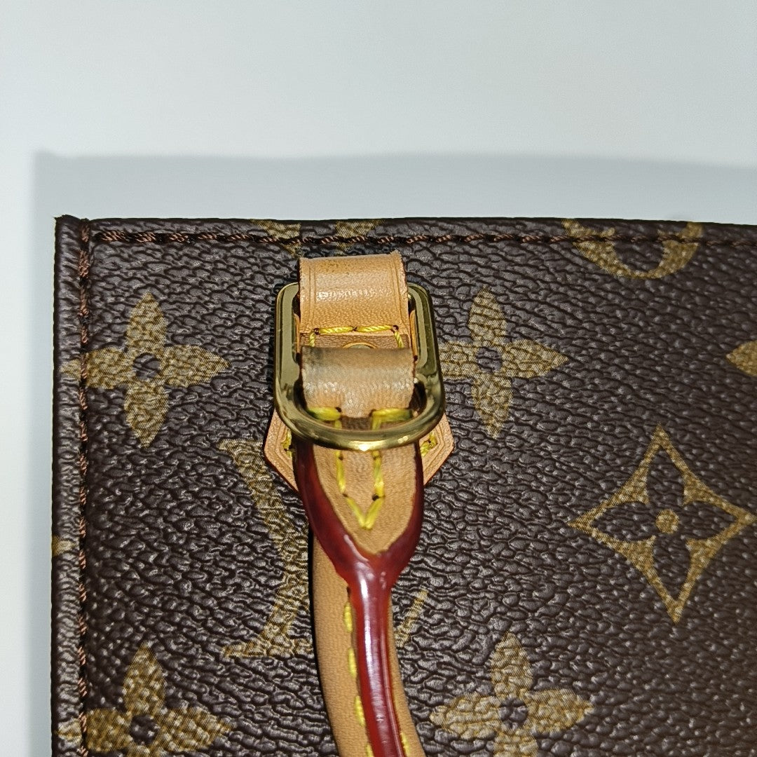 SAC PLAT Mini Monogram Coated Canvas Brown