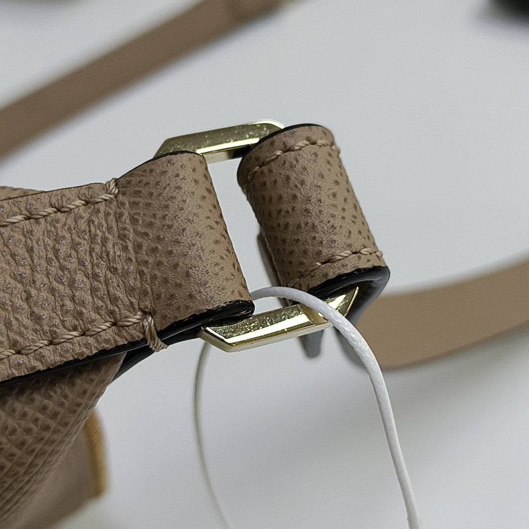 Leather Shoulder Bag Beige