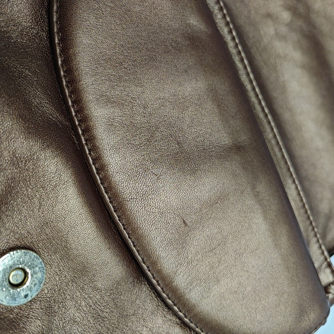 Lambskin Shoulder Bag Brown