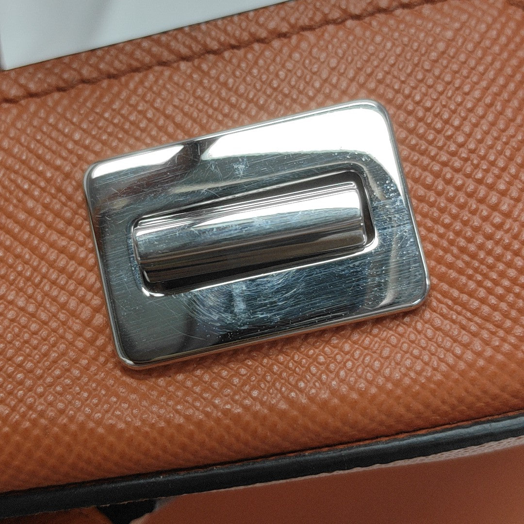 Twin Saffiano Calfskin Orange