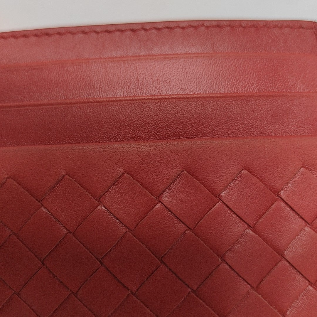 Calfskin Card Holder Red