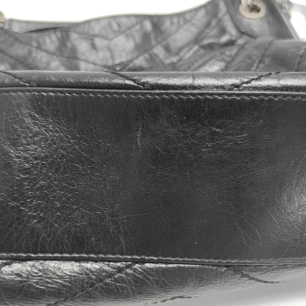 NIKI Medium Chevron Calfskin Black