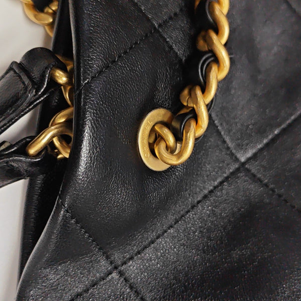 Quilted Lambskin Tote Bag Black
