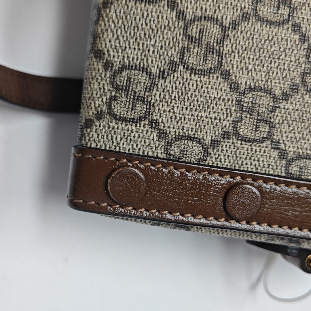 Horsebit 1955 Mini Monogram Coated Canvas Beige