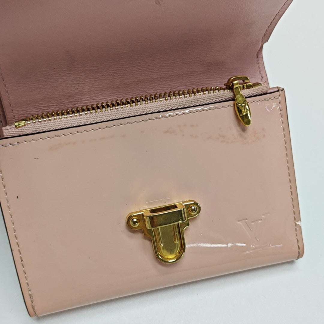 CHERRYWOOD Monogram Calfskin Pink Wallet