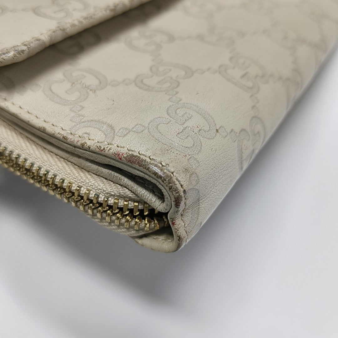 Monogram Leather Wallet Beige