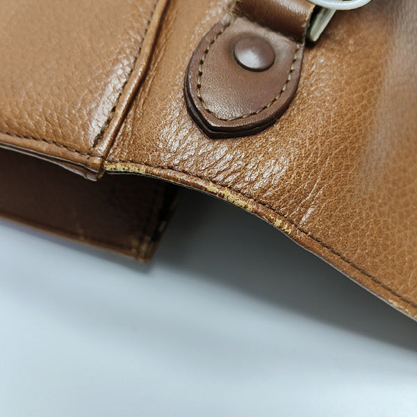 Calfskin Top Handle Bag Brown