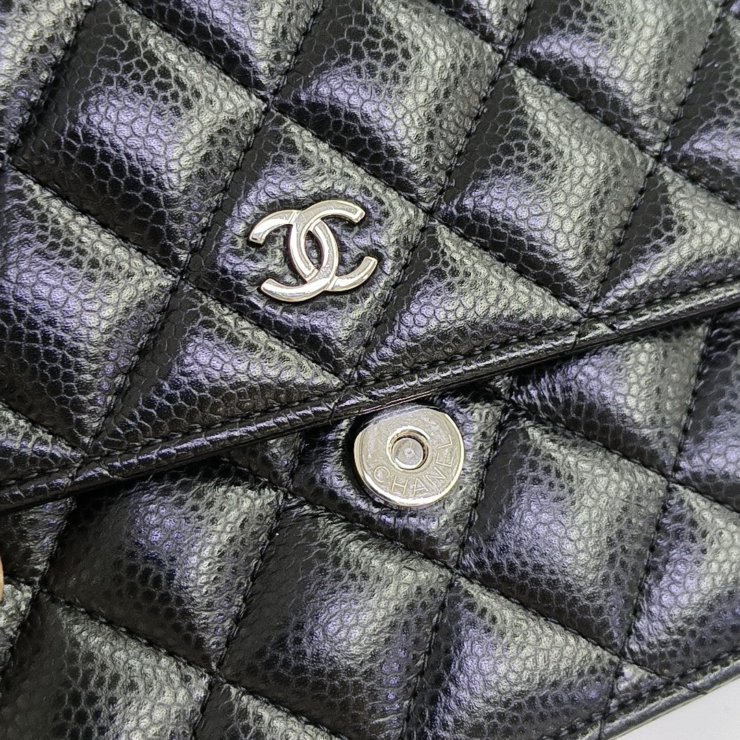 WOC Quilted Grained Calfskin Black