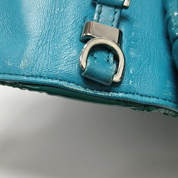 Quilted Patent Leather Shoulder Bag Green