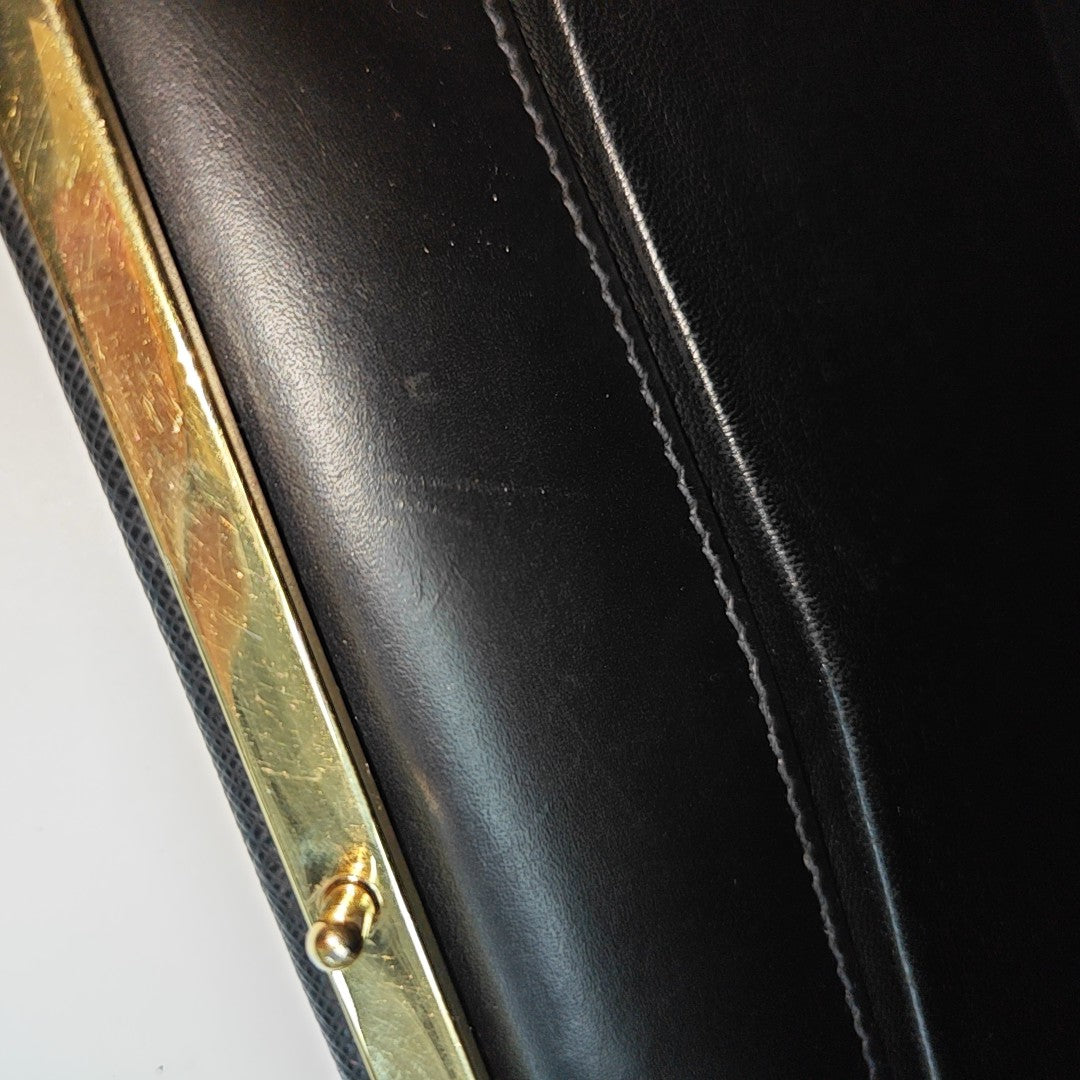 Light Frame Saffiano Calfskin Black