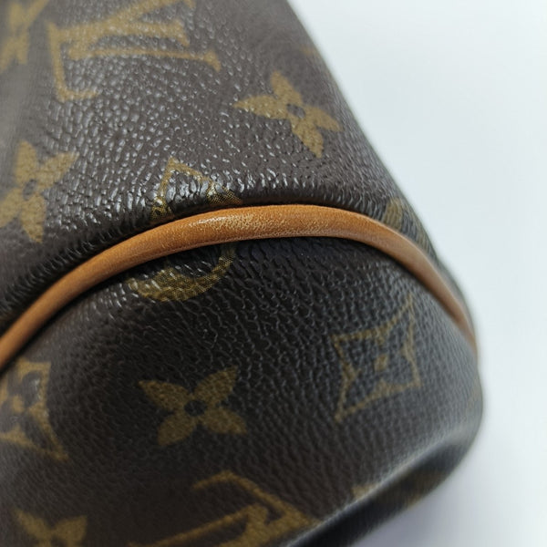 MONTORGUEI PM Monogram Coated Canvas Brown