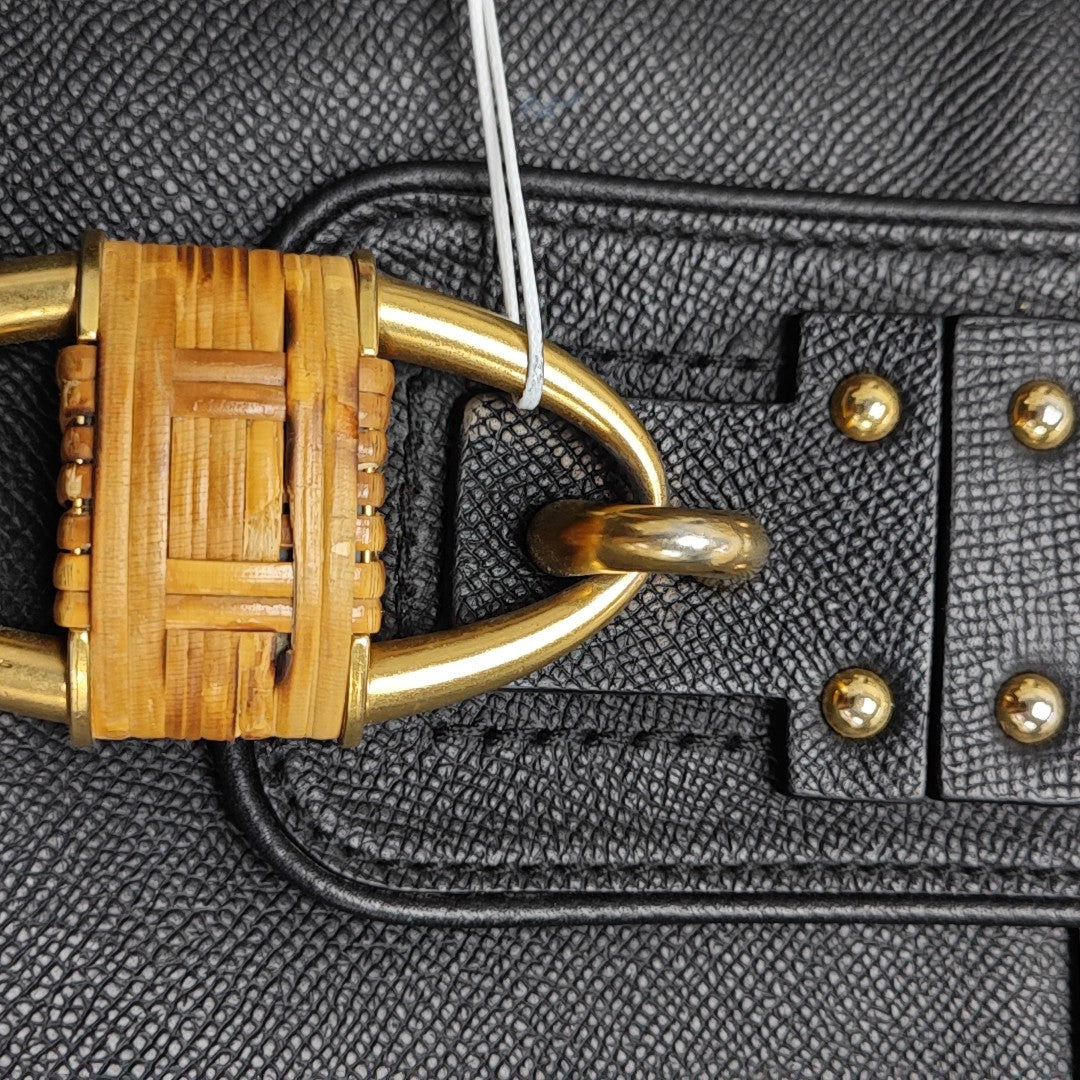 Calfskin Top Handle Bag Black