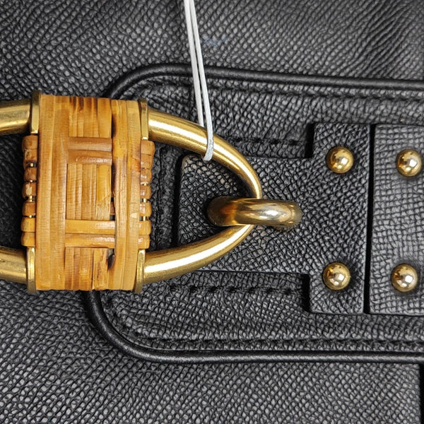 Calfskin Top Handle Bag Black
