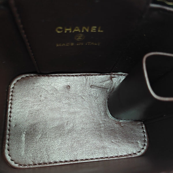 VANITY CASE Mini Quilted Grained Calfskin Black