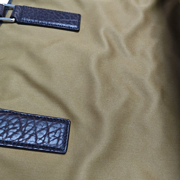 Fabric Top Handle Bag Brown