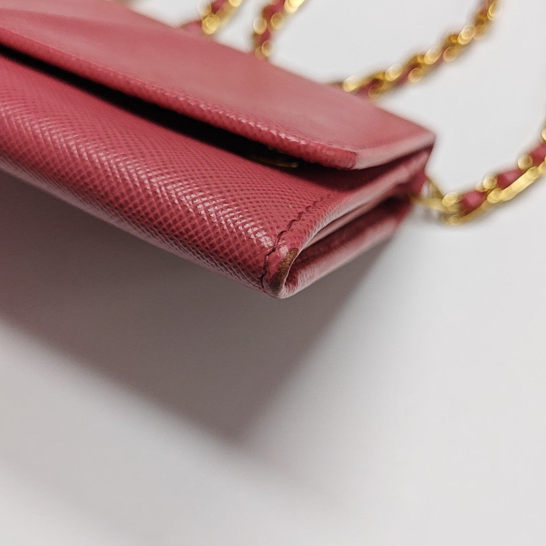 Saffiano Calfskin Shoulder Bag Pink