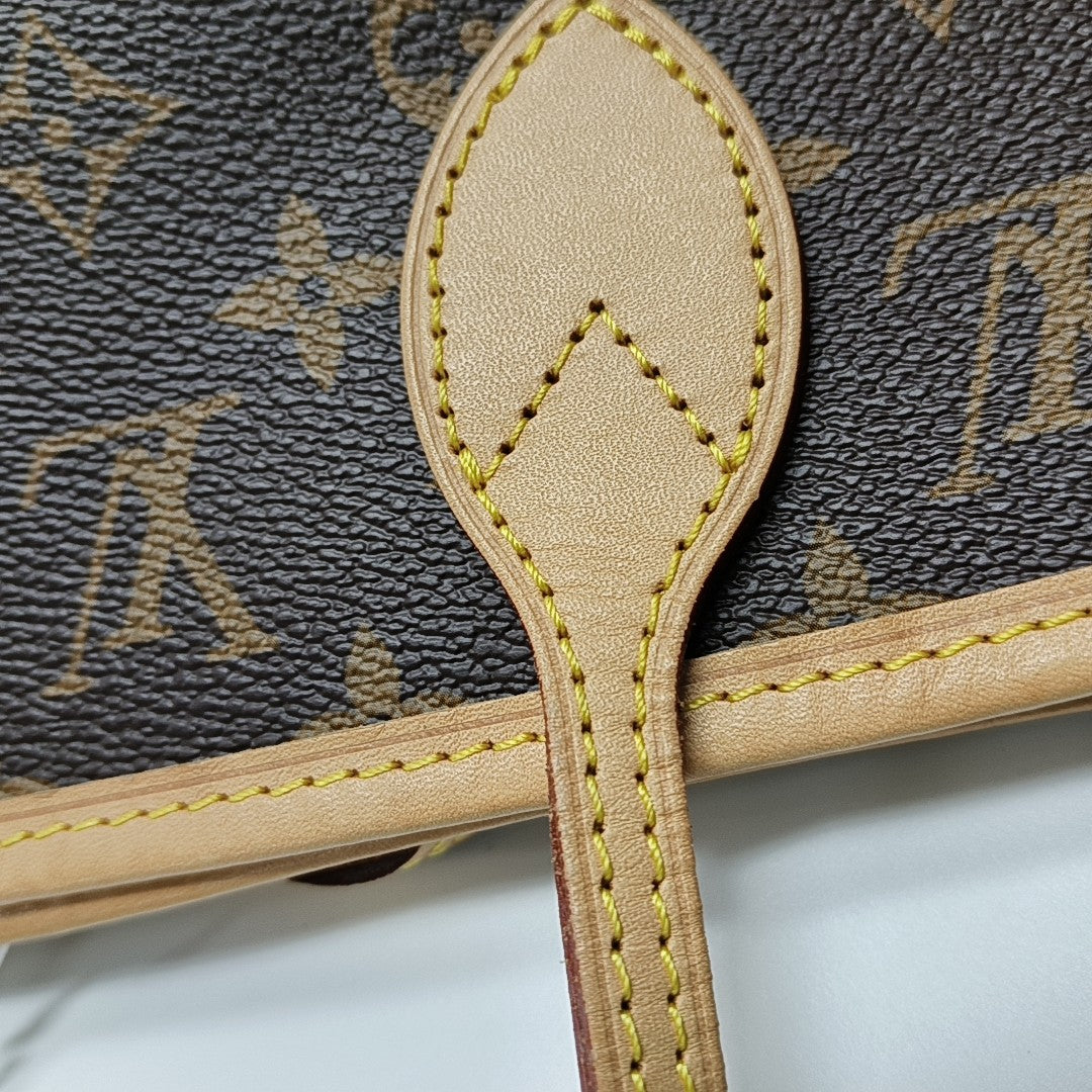 NEVERFULL MM Monogram Coated Canvas Brown
