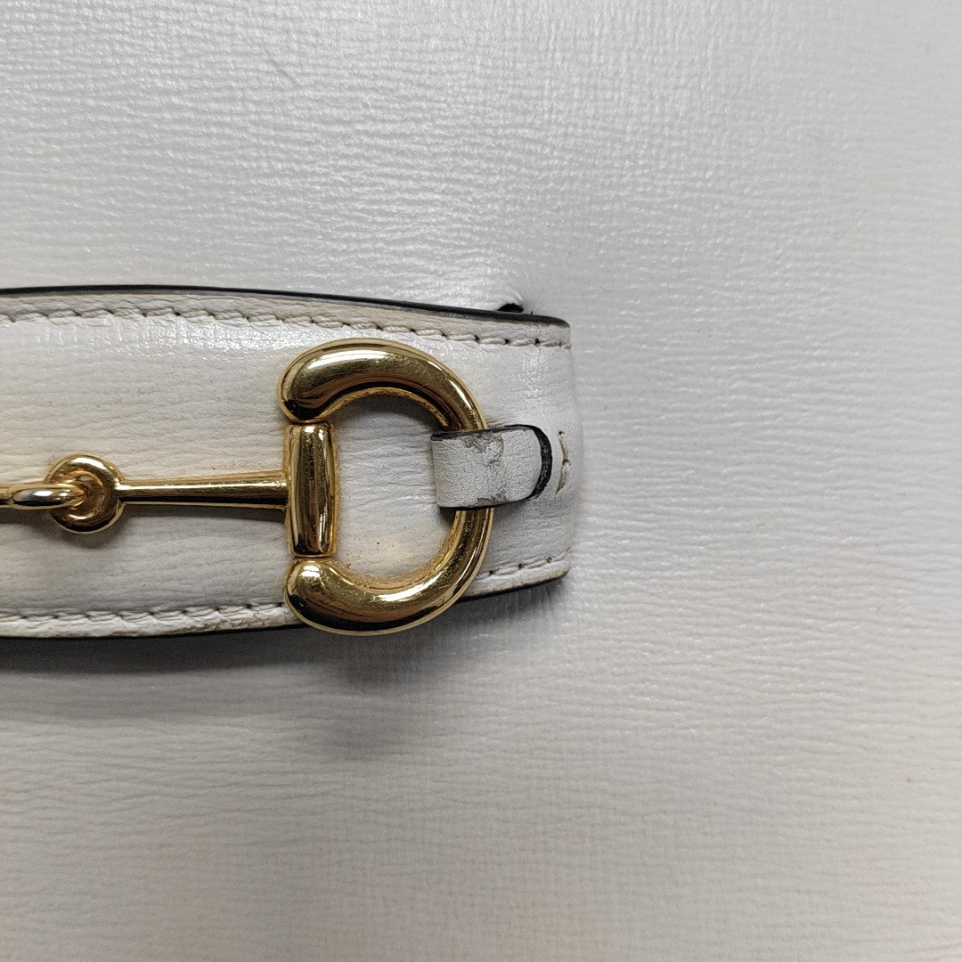 Authenticated pre-owned  Horsebit 1955 Small Calfskin White - Shoulder Bag at Looply