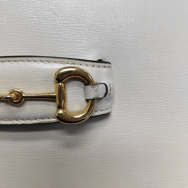 Authenticated pre-owned  Horsebit 1955 Small Calfskin White - Shoulder Bag at Looply