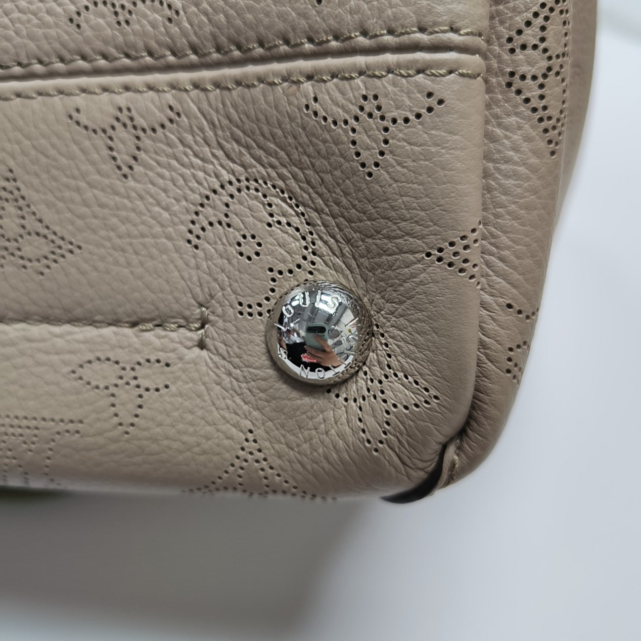 HINA PM Monogram Calfskin Gray