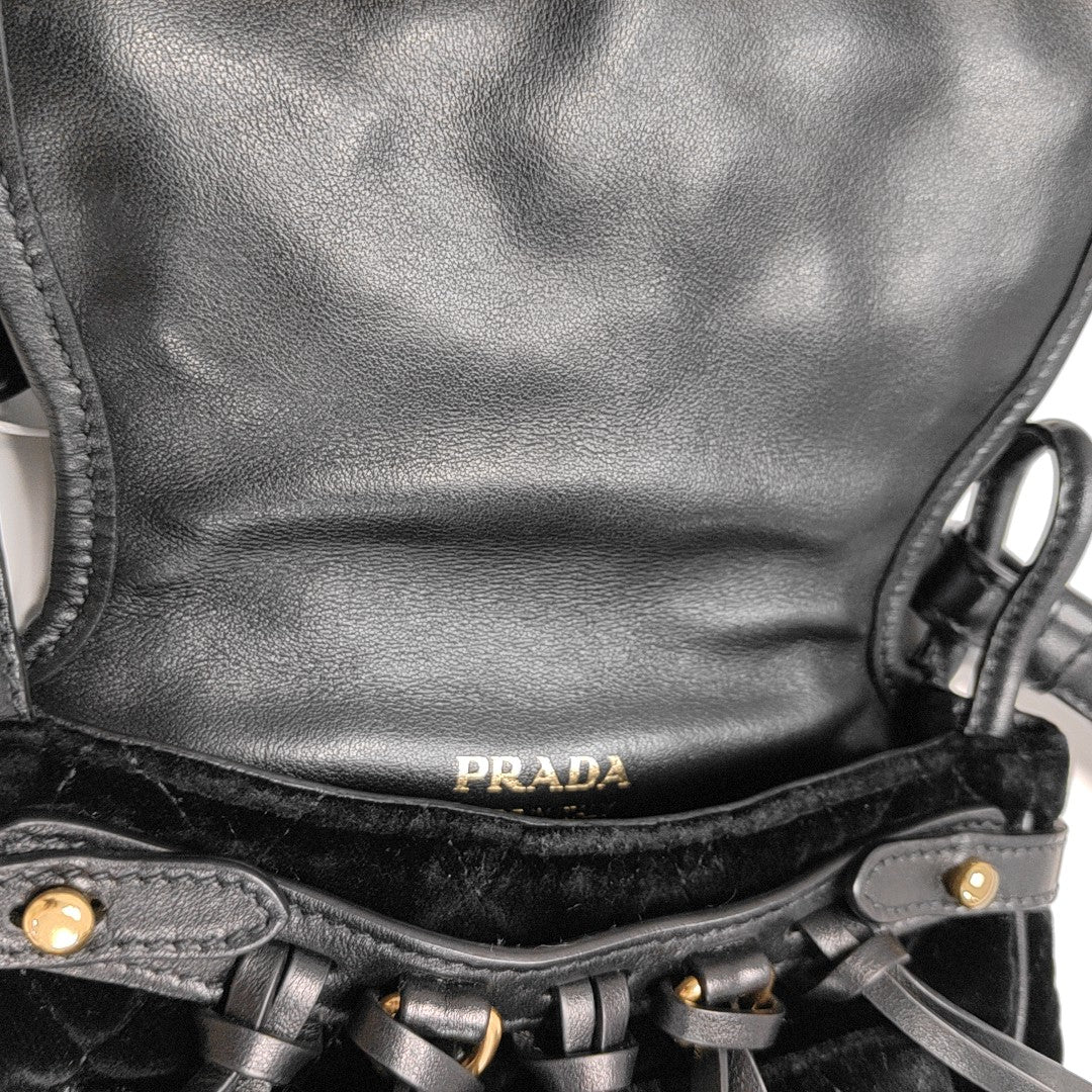 Belt Bag Quilted Velvet Black