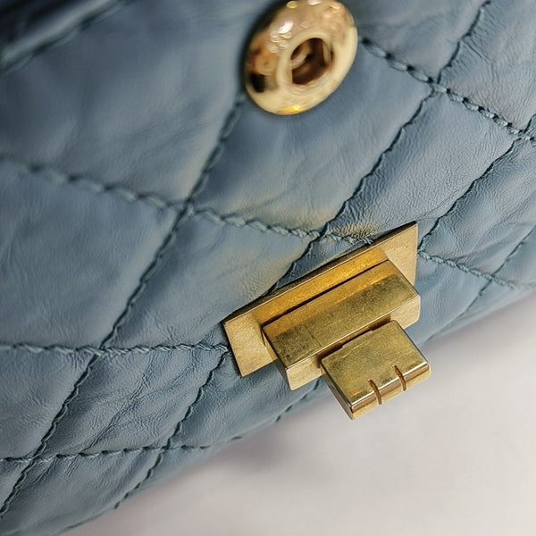 2.55 225 (small) Quilted Calfskin Blue
