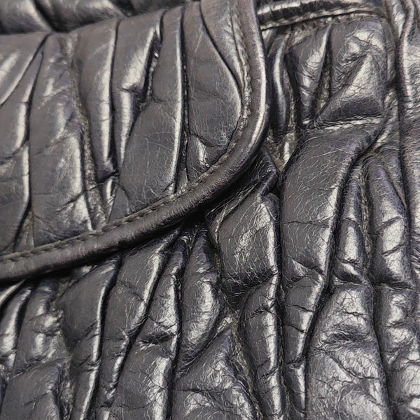 Quilted Lambskin Top Handle Bag Blue