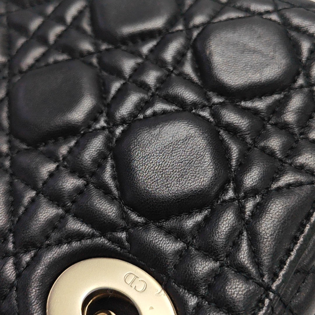 Lady Dior Mini Cannage Piel de cordero Negro