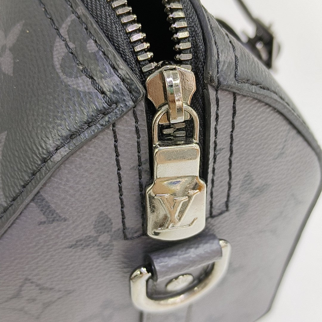 KEEPALL Monogram Coated Canvas Black