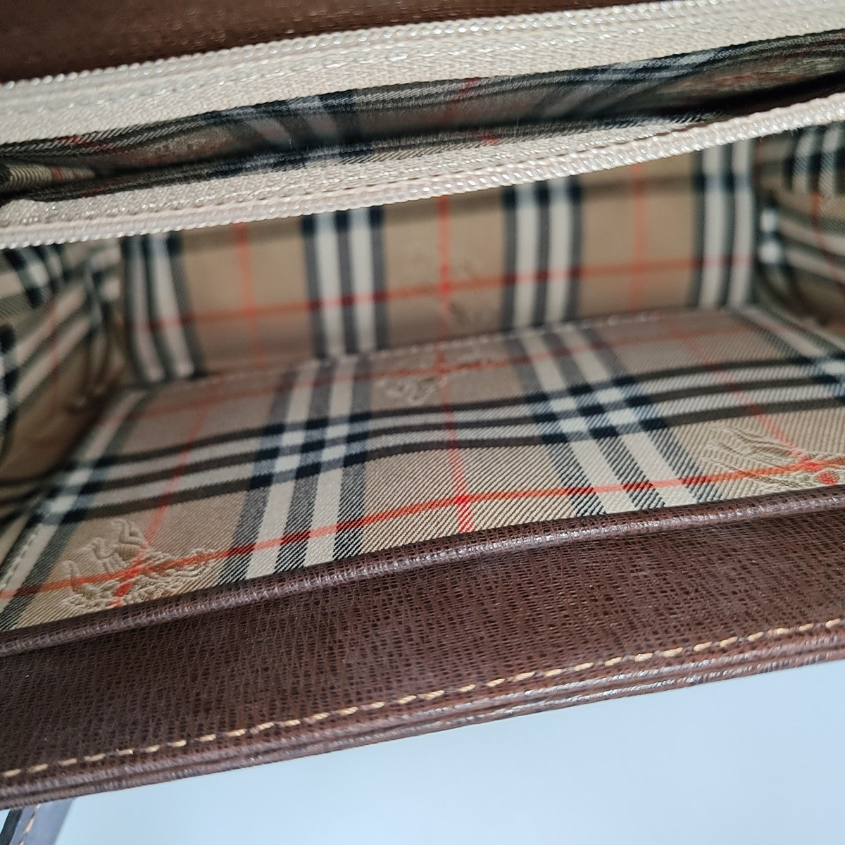 Calfskin Top Handle Bag Brown