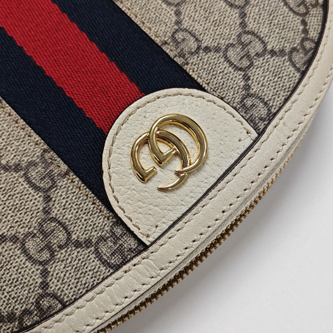Ophidia Small Monogram Coated Canvas Beige