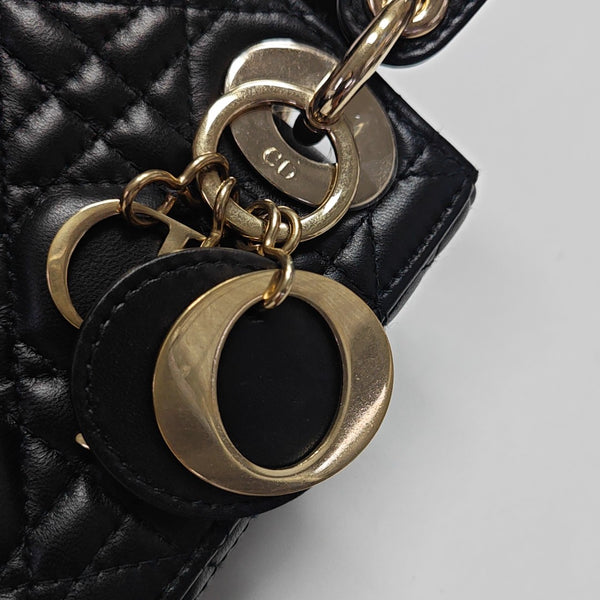 Lady Dior Mini Cannage Lambskin Black
