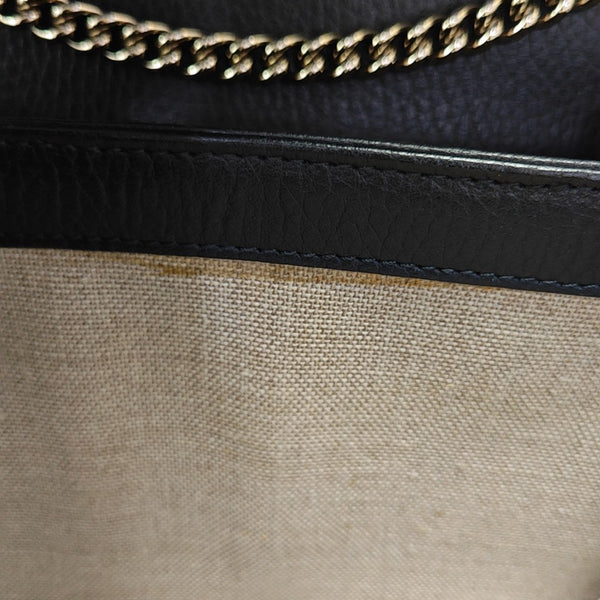 Interlocking G Small Calfskin Black